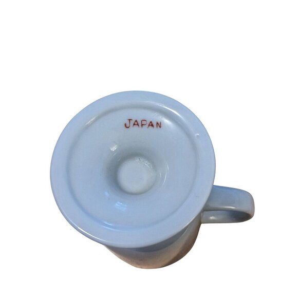 Vintage Bird Pedestal Footed Japan Coffee Mug Tea Cup White D Ring Handle - Picture 4 of 5